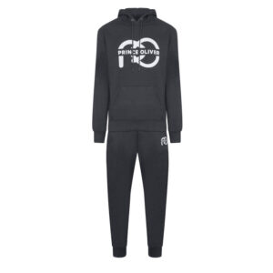 Γκρι Signature Logo Hoodie Σετ Φόρμας (Relax Fit) Ανδρικές Φόρμες και Φούτερ
