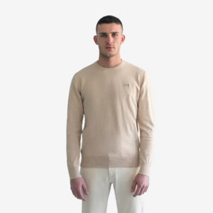 Μπεζ Logo-Embroidered Πλεκτή Μπλούζα (Modern Fit) offers