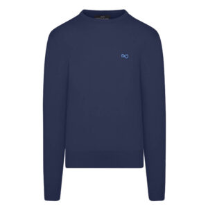 Μπλε Σκούρο Logo-Embroidered Πλεκτή Μπλούζα (Modern Fit) offers