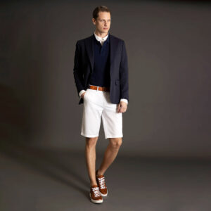 Μπλε Σκούρο Prince Oliver Σακάκι (Modern Fit) Ανδρικά Σακάκια