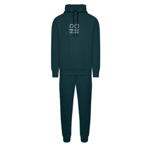 Πράσινη Hoodie Σετ Φόρμας Prince Oliver με Contrast Logo Relax Fit Ανδρικές Φόρμες και Φούτερ