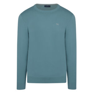 Σιέλ Logo-Embroidered Πλεκτή Μπλούζα Prince Oliver Modern Fit Ανδρικές Μπλούζες και Πουλόβερ