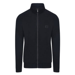 Μαύρη Premium Full Zip Ζακέτα Prince Oliver με Logo Badge Modern Fit Ανδρικές Ζακέτες