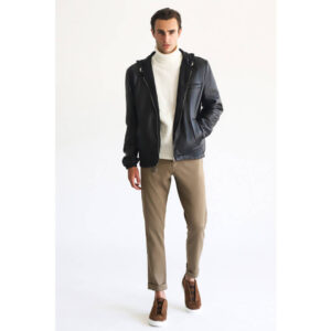 Μπεζ Prince Oliver Υφασμάτινο Παντελόνι (Comfort Fit) Ανδρικά Παντελόνια και Chinos
