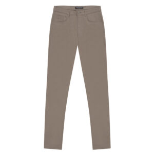 Μπεζ Signature Chino Prince Oliver Cotton Stretch Modern Fit Ανδρικά Παντελόνια και Chinos