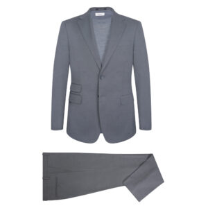 Γκρι Κοστούμι Prince Oliver Textured Elegance Slim Fit Ανδρικά Κοστούμια