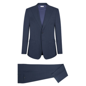 Μπλε Κοστούμι Prince Oliver με διακριτικό Micro-Patterned Slim Fit Ανδρικά Κοστούμια