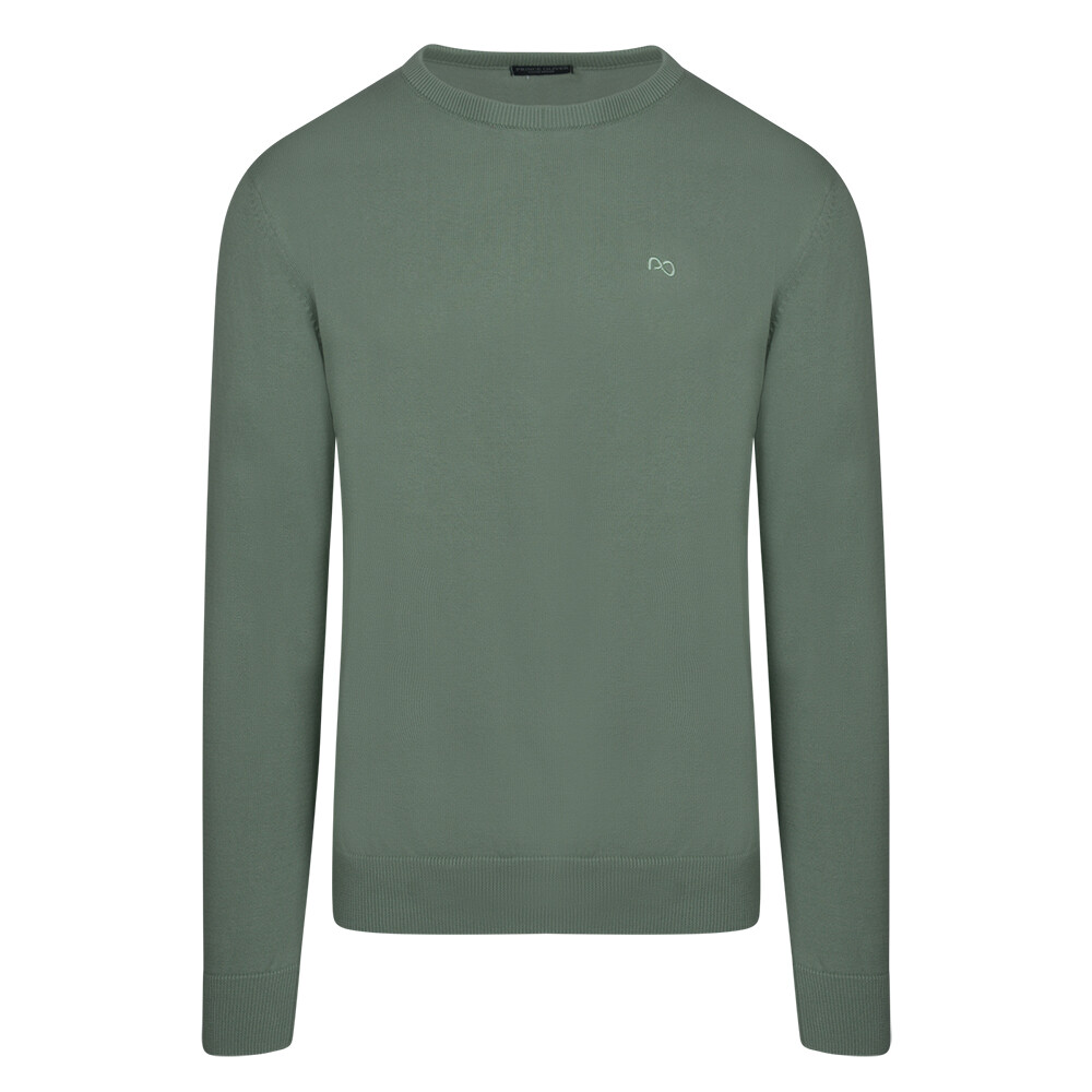 Πρασινό Ανοιχτό Crew-Neck Logo-Embroidered Πλεκτή Μπλούζα Prince Oliver in Cotton Modern Fit offers Πρασινό Ανοιχτό Crew-Neck Logo-Embroidered Πλεκτή Μπλούζα Prince Oliver in Cotton Modern Fit offers