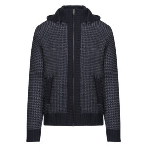 Μαύρη Full Zip Ζακέτα Prince Oliver με Mixed Structured Πλέξη (Modern Fit) Ανδρικές Ζακέτες Μαύρη Full Zip Ζακέτα Prince Oliver με Mixed Structured Πλέξη (Modern Fit) Ανδρικές Ζακέτες