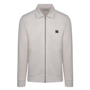 Μπεζ Premium Full Zip Ζακέτα Prince Oliver Modern Fit Ανδρικές Ζακέτες