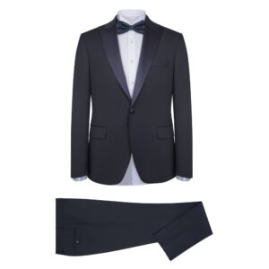 Μπλε Σκούρο Tuxedo Prince Oliver με Peak Σατέν Πέτο Modern Fit Ανδρικά Κοστούμια