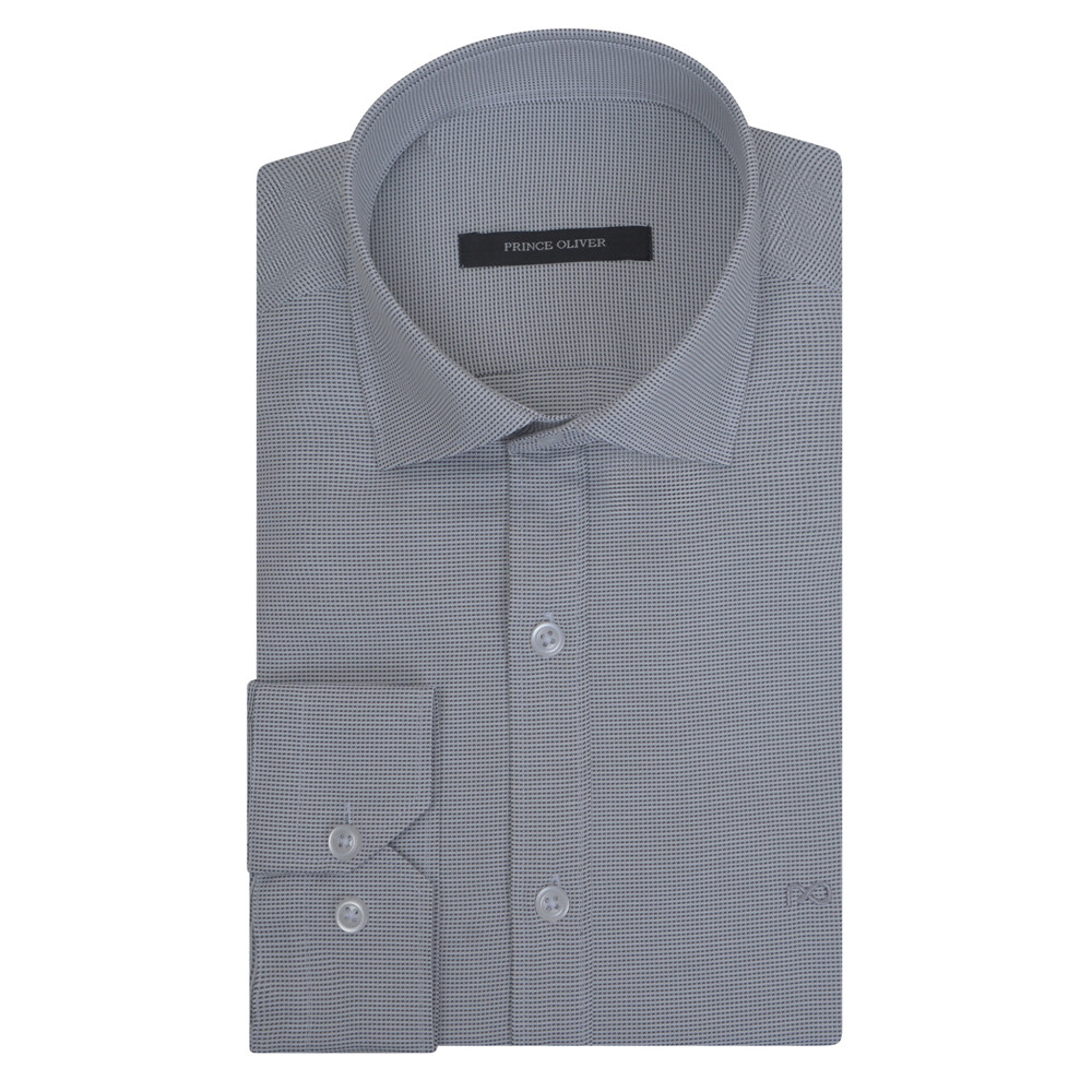 Γκρι Πουκάμισο Prince Oliver με Μικροσχέδιο Modern Fit offers Γκρι Πουκάμισο Prince Oliver με Μικροσχέδιο Modern Fit offers