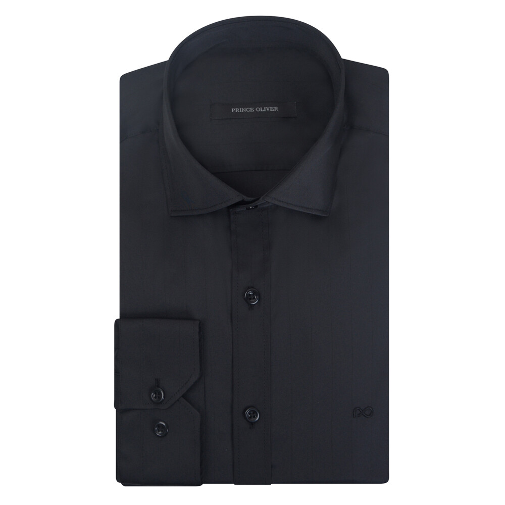 Μαύρο Πουκάμισο Prince Oliver με Απαλή Ρίγα Modern Fit offers Μαύρο Πουκάμισο Prince Oliver με Απαλή Ρίγα Modern Fit offers