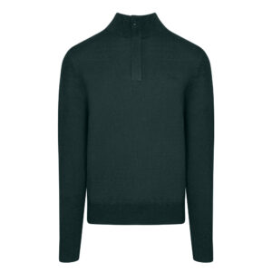Πράσινη Zip-Neck Πλεκτή Μπλούζα Prince Oliver Modern Fit Ανδρικές Μπλούζες και Πουλόβερ