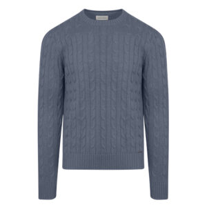 Γκρι Πουλόβερ Prince Oliver με Cable-Knit Πλέξη in Cotton Modern Fit Ανδρικές Μπλούζες και Πουλόβερ Γκρι Πουλόβερ Prince Oliver με Cable-Knit Πλέξη in Cotton Modern Fit Ανδρικές Μπλούζες και Πουλόβερ
