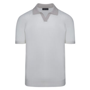Εκρού Two-Tone Polo in Cotton Modern Fit Ανδρικές Μπλούζες Polo Εκρού Two-Tone Polo in Cotton Modern Fit Ανδρικές Μπλούζες Polo