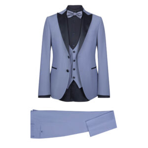Γκρι Ανοιχτό Prince Oliver Tuxedo με Peak Σατέν Πέτο (Modern Fit) Ανδρικά Κοστούμια