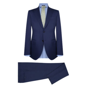 Μπλε Κοστούμι Prince Oliver in Wool Super 130s Modern Fit Ανδρικά Κοστούμια